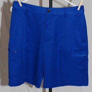 IZOD Performance Mens 32 Shorts Royal Blue Golf 6 Pockets Mesh Breatheable EUC